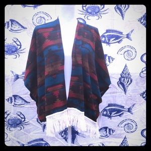 🛍 10 for $20 Fringed Jacket Open Front Medium